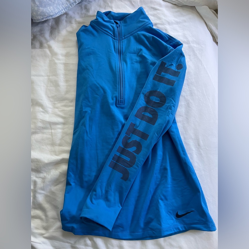 Nike Blue Dri-Fit Quarter Zip Athletic Top